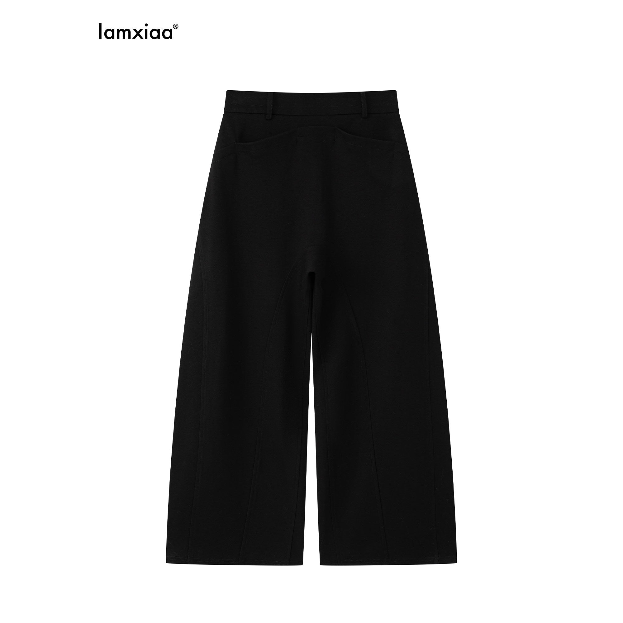 iamxiaa Panelled 3d Tailored Wide Arc Low Rise Women's High Cotton Sweatpants/joggers 981482247916