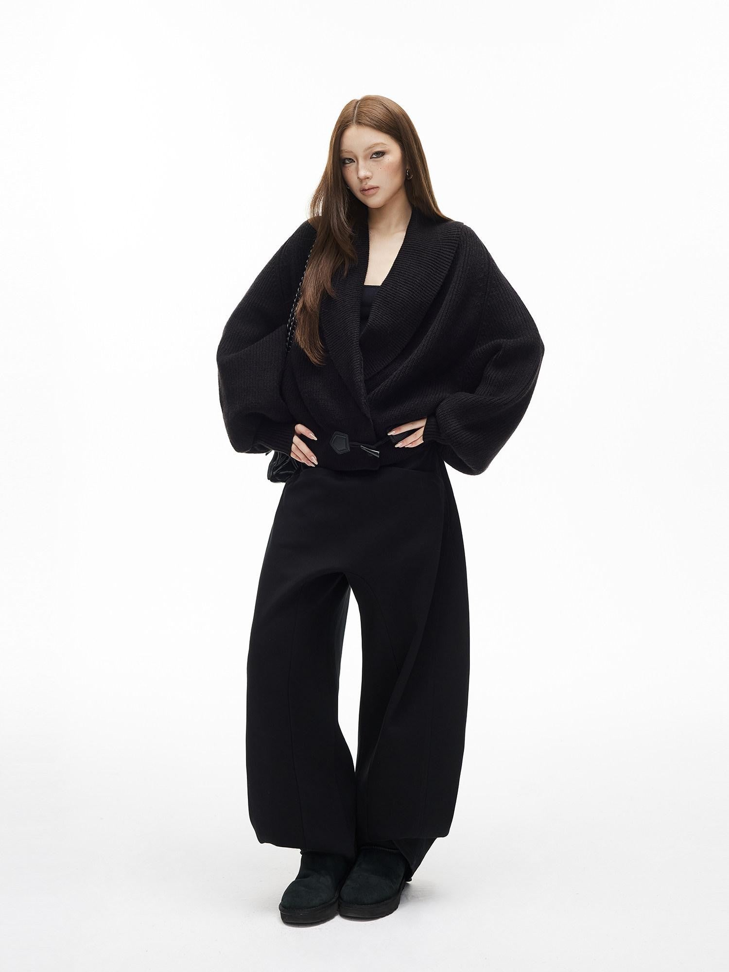iamxiaa Panelled 3d Tailored Wide Arc Low Rise Women's High Cotton Sweatpants/joggers