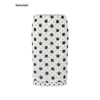 iamxiaa Polka Dot Double Layer Low Waist Bodycon Women's Thick Mesh Tulle Midi Skirts 936985700544