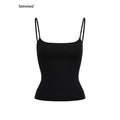 iamxiaa Ribbed Reversible U Neck Slim Fit Women's High Cotton Knit Camisoles 967394913083