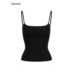 iamxiaa Ribbed Reversible U Neck Slim Fit Women's High Cotton Knit Camisoles 967394913083