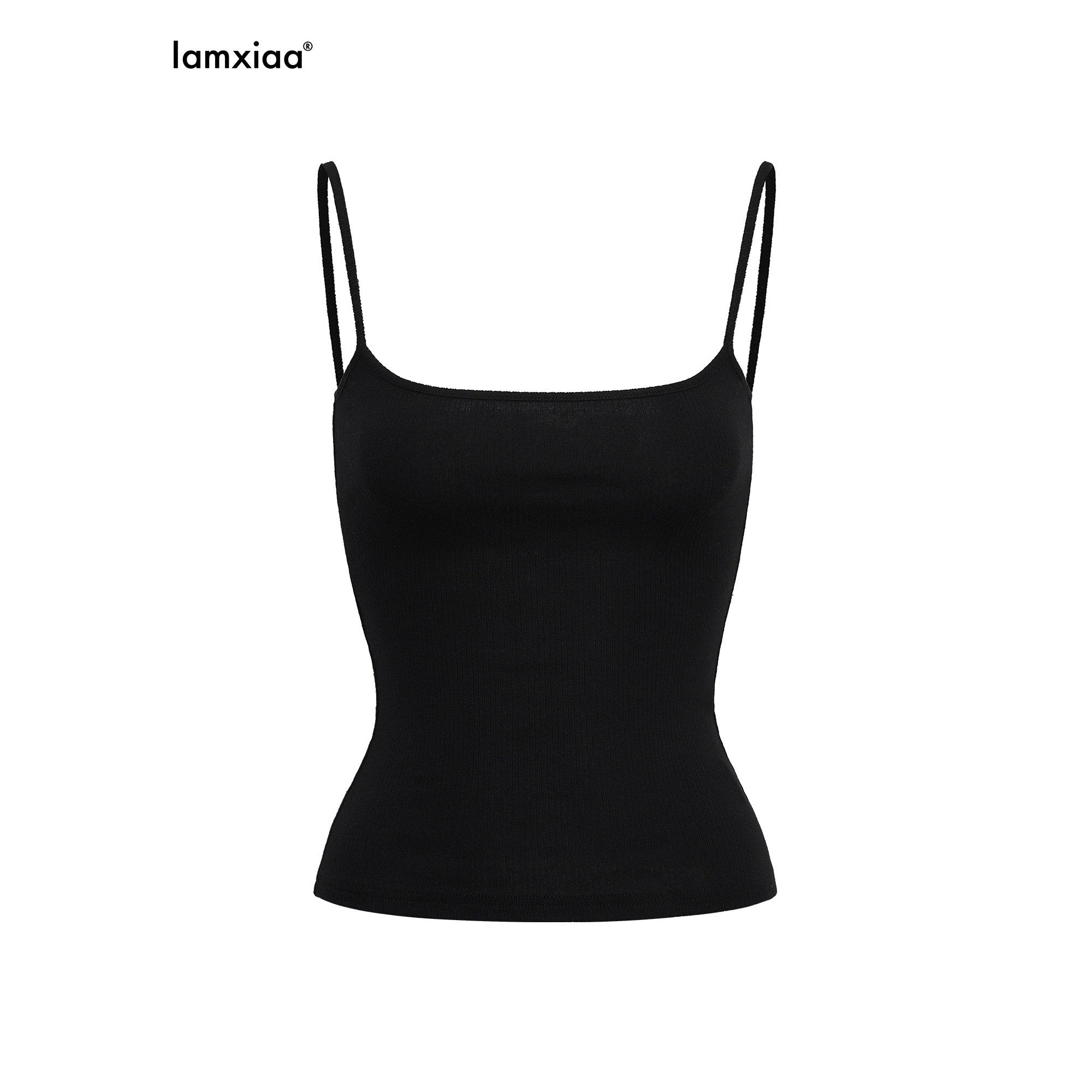 iamxiaa Ribbed Reversible U Neck Slim Fit Women's High Cotton Knit Camisoles 967394913083
