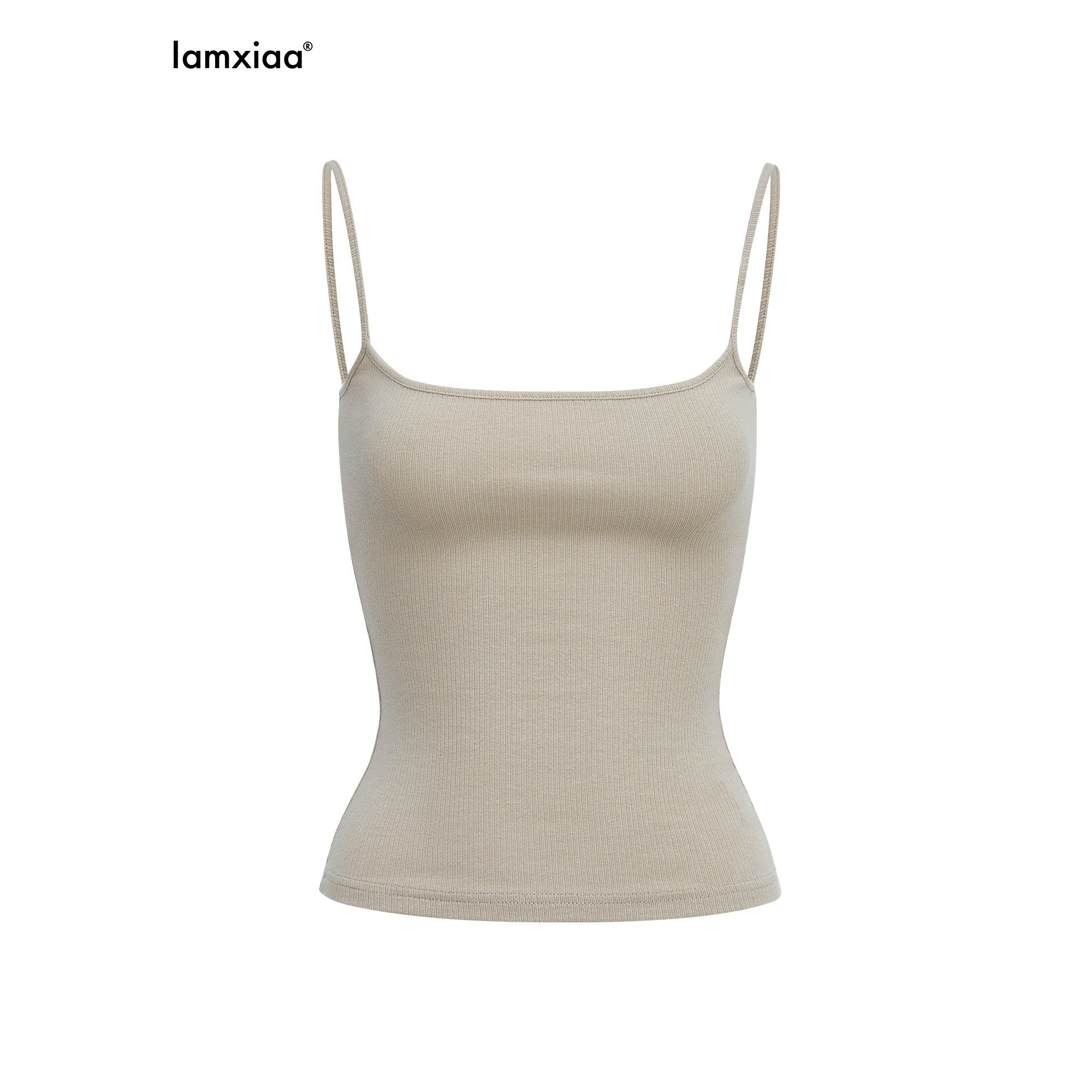 iamxiaa Ribbed Reversible U Neck Slim Fit Women's High Cotton Knit Camisoles 967394913083