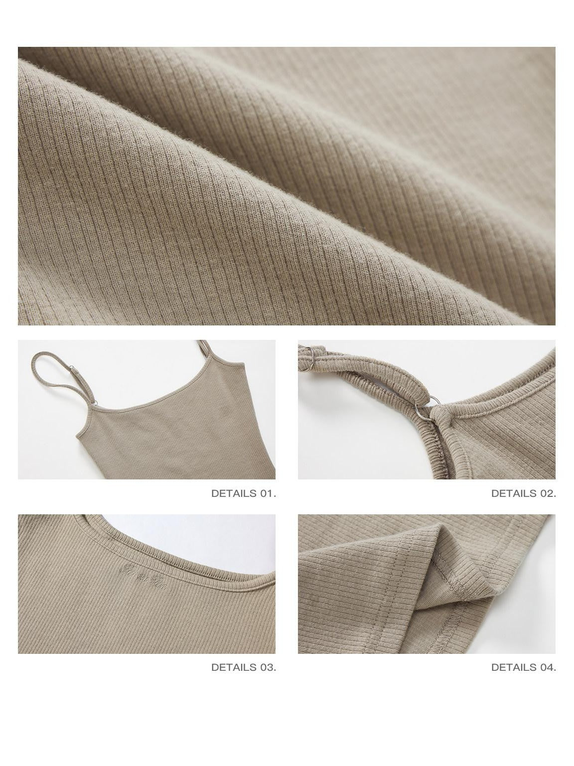 iamxiaa Ribbed Reversible U Neck Slim Fit Women's High Cotton Knit Camisoles