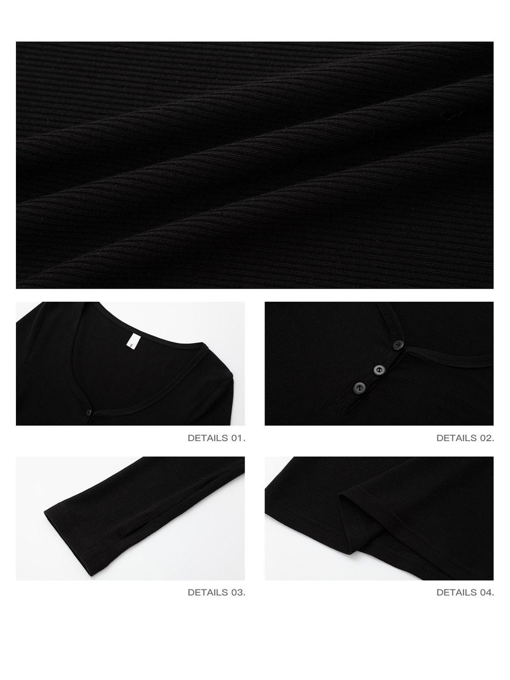 iamxiaa Ribbed U Henley Neck Slim Fit Stretch Women's Tencel Wool Long Sleeve T-shirts
