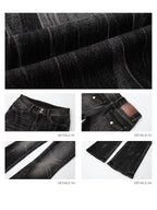 iamxiaa Slub Texture Lightning Ombre Vintage Women's Cotton Stretch Flare Jeans