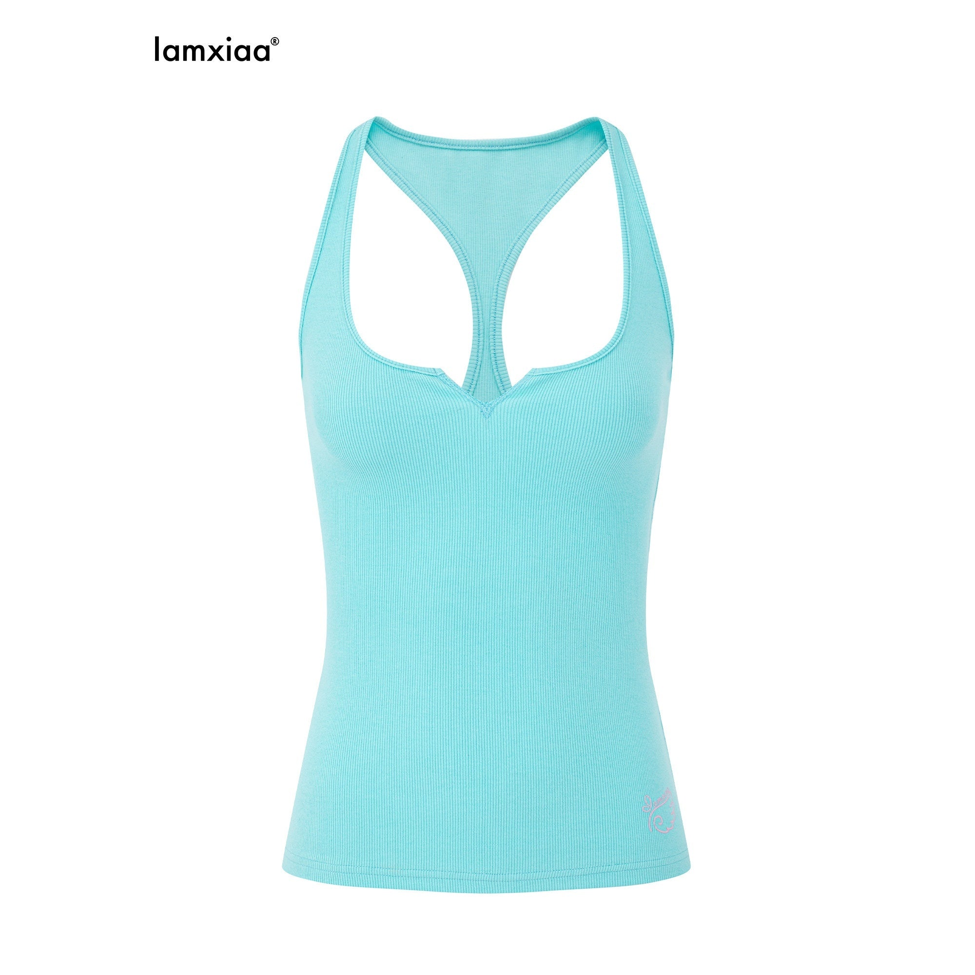 iamxiaa Small Wing Print Ribbed Knit U Neck Racerback Women's High Cotton Tank Tops 1057126057033