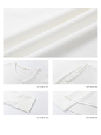 iamxiaa Soft Drape Heart Henley Collar Shell Buttons Women's Short Sleeve T-shirts
