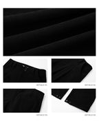 iamxiaa Soft Draped Double Pleat Buttoned Hem Women's Brushed Corduroy Wide-leg Pants