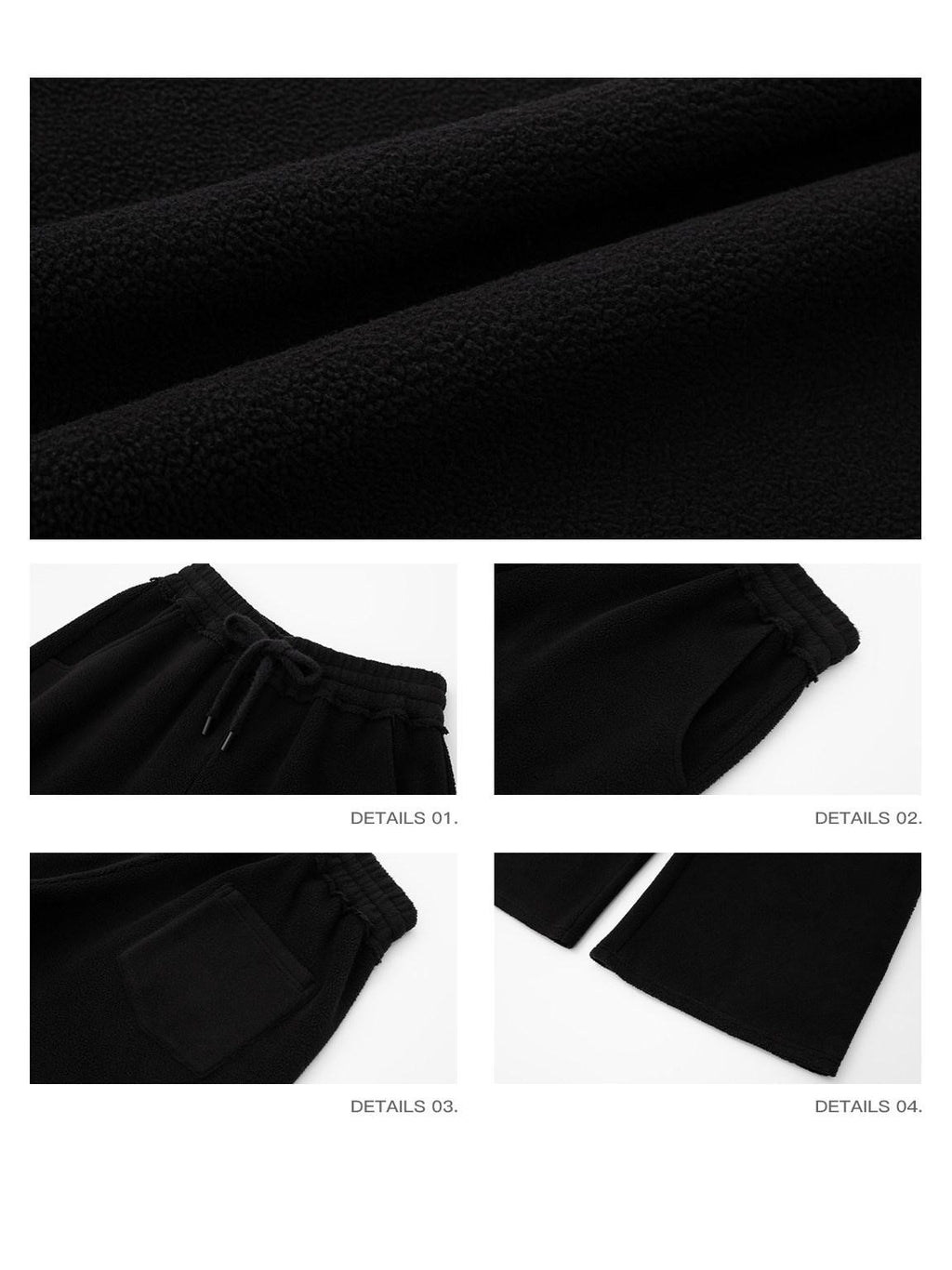 iamxiaa Soft Drawstring Elastic Waist Relaxed Curved Hem Women's Fleece Chinos