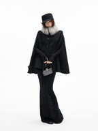 iamxiaa Textured Boucle Bodycon Back Slit Drawstring Drapey Women's Knit Maxi Skirts