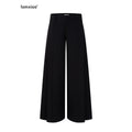 iamxiaa Two Tone Pressed Pleats Drapey No Waistband Low Rise Women's Wide-leg Pants 1007854614373