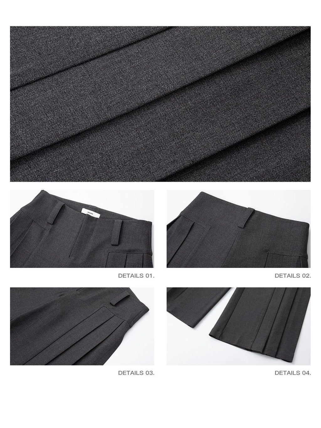 iamxiaa Two Tone Pressed Pleats Drapey No Waistband Low Rise Women's Wide-leg Pants