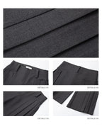 iamxiaa Two Tone Pressed Pleats Drapey No Waistband Low Rise Women's Wide-leg Pants