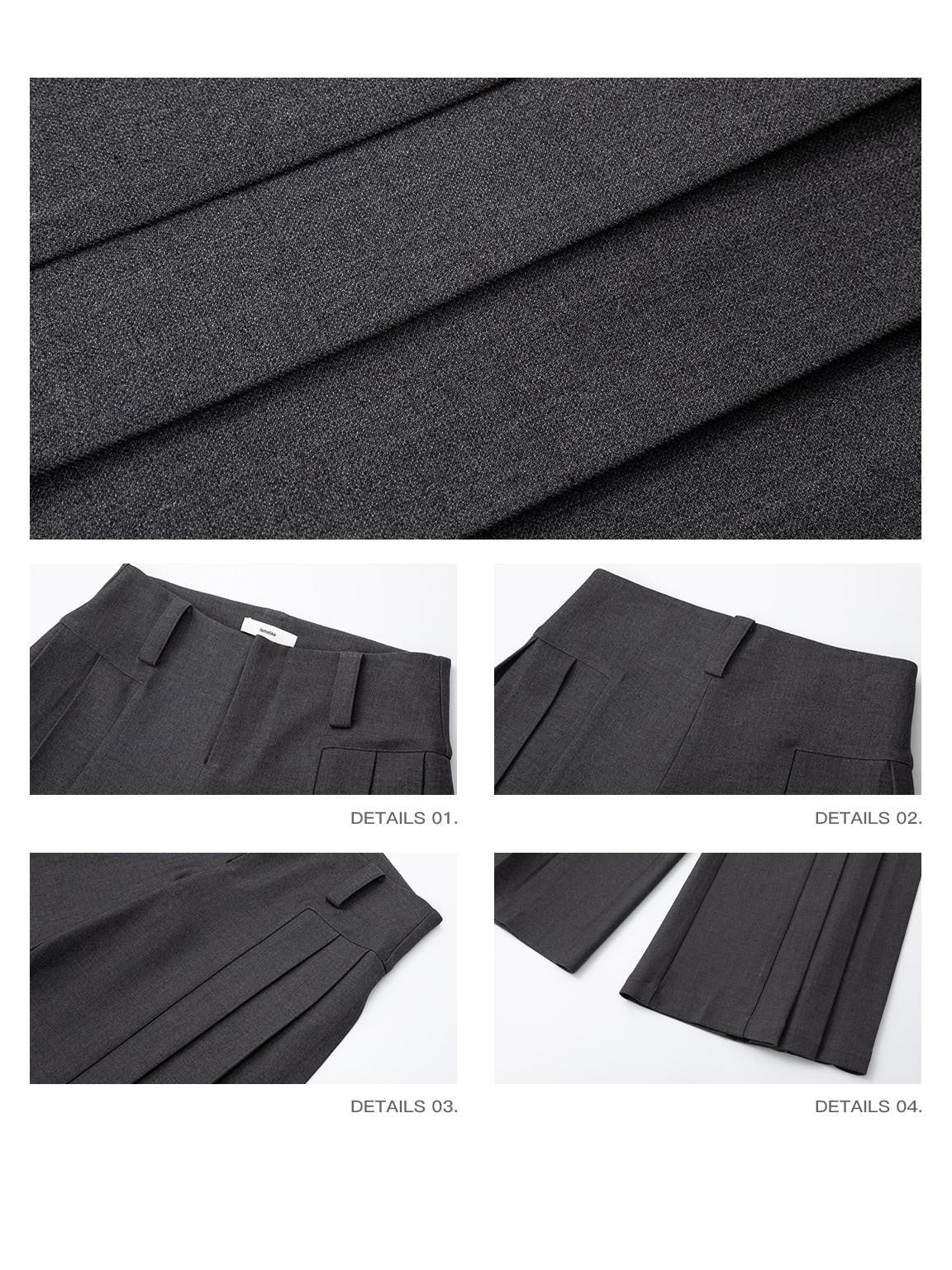 iamxiaa Two Tone Pressed Pleats Drapey No Waistband Low Rise Women's Wide-leg Pants