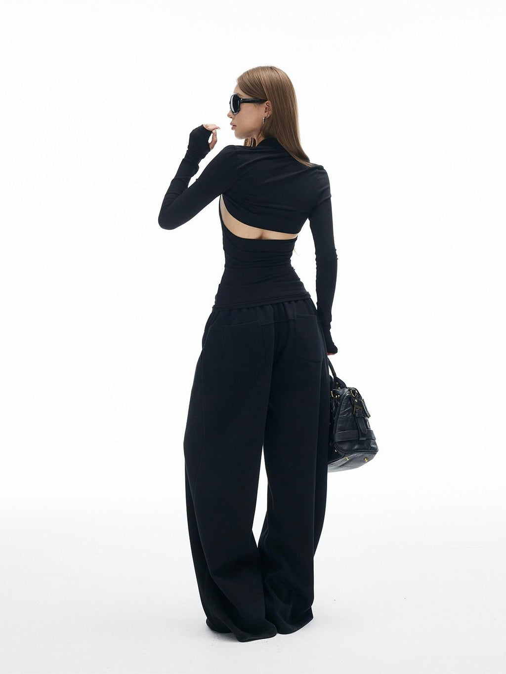 iamxiaa V-neck Halter Two Piece Waist Cinch Women's Soft Wide Rib Knit Camisoles