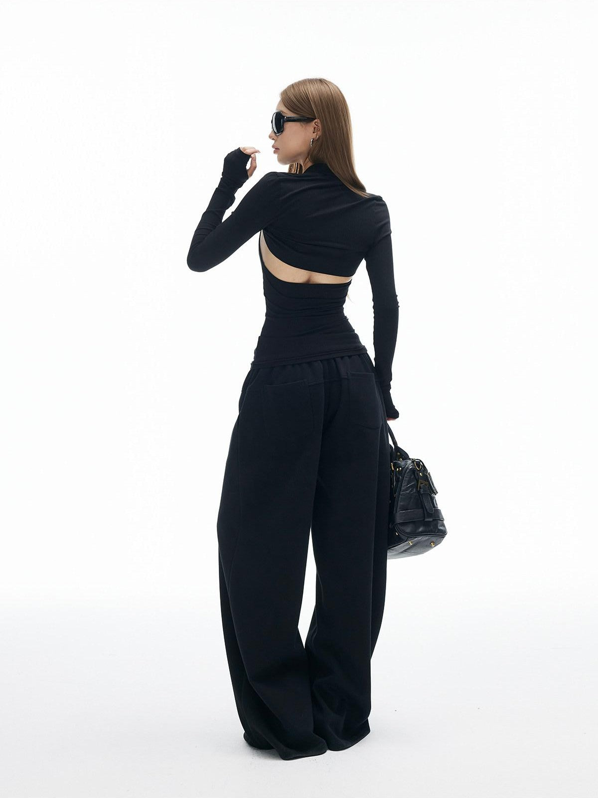 iamxiaa V-neck Halter Two Piece Waist Cinch Women's Soft Wide Rib Knit Camisoles