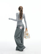 iamxiaa V-neck Halter Two Piece Waist Cinch Women's Soft Wide Rib Knit Camisoles