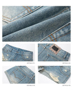 iamxiaa Vintage Asymmetrical Ripped Low Rise Cuffed Women's High Cotton Denim Shorts