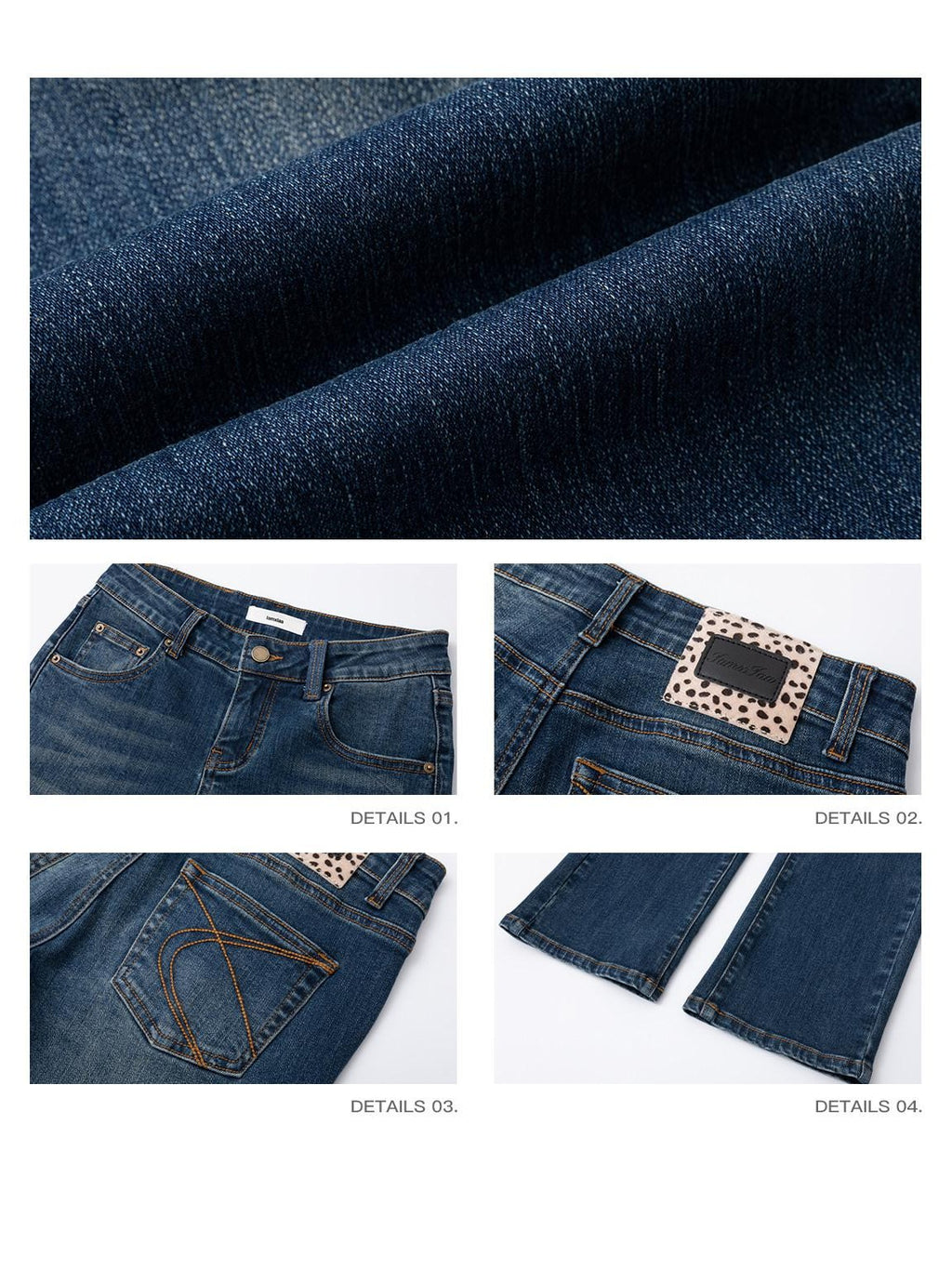 iamxiaa Vintage Wash Low Rise Micro Flare Women's Stretch Denim Straight Jeans