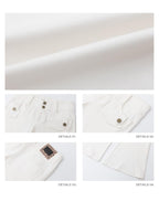 iamxiaa White Twill Double Button Cargo Flap Vintage Women's Tencel Cotton Flare Pants