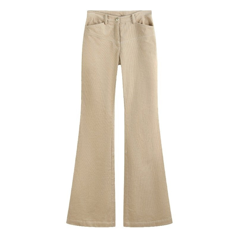 someonesometimes_100_Percent_Cotton_Commuter_Low_Waist_Micro_Flare_Light_Camel_Ladies_Pants_MISSTT