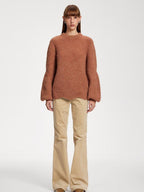 someonesometimes 100 Percent Cotton Commuter Low Waist Micro Flare Light Camel Ladies Pants