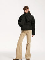 someonesometimes 100 Percent Cotton Commuter Low Waist Micro Flare Light Camel Ladies Pants