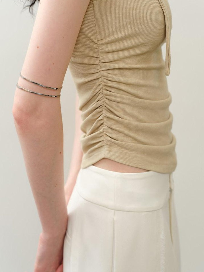 someonesometimes Asymmetric Original Slim Fit Strappy Solid Viscose Spandex Stretch Tank Tops