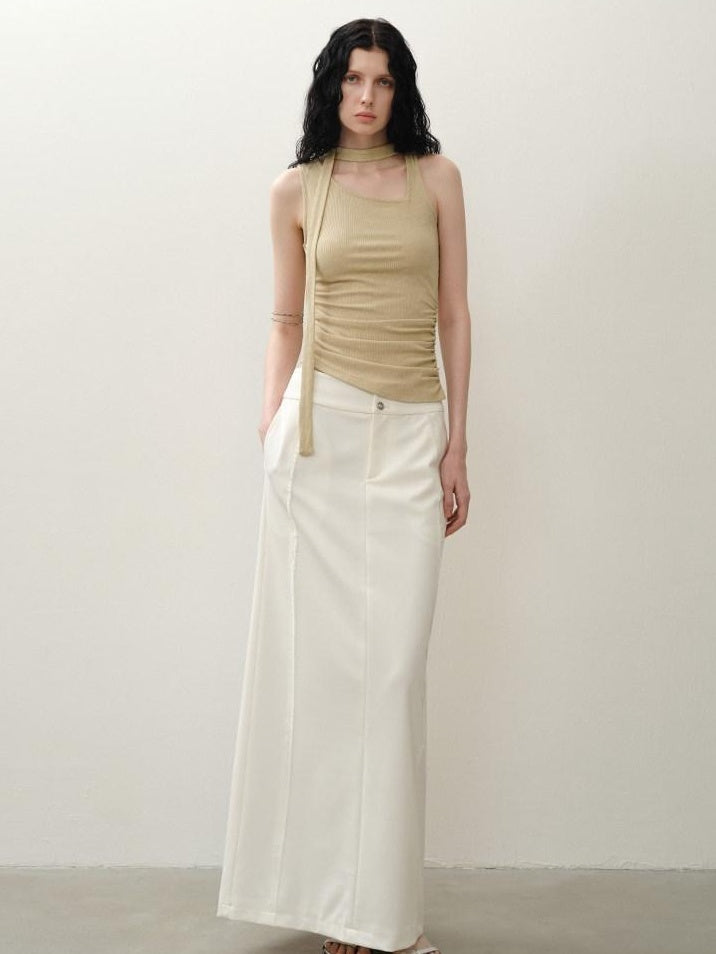 someonesometimes Asymmetric Original Slim Fit Strappy Solid Viscose Spandex Stretch Tank Tops