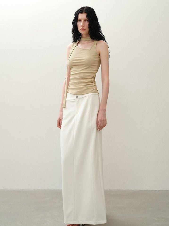 someonesometimes Asymmetric Original Slim Fit Strappy Solid Viscose Spandex Stretch Tank Tops