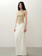 someonesometimes Asymmetric Original Slim Fit Strappy Solid Viscose Spandex Stretch Tank Tops