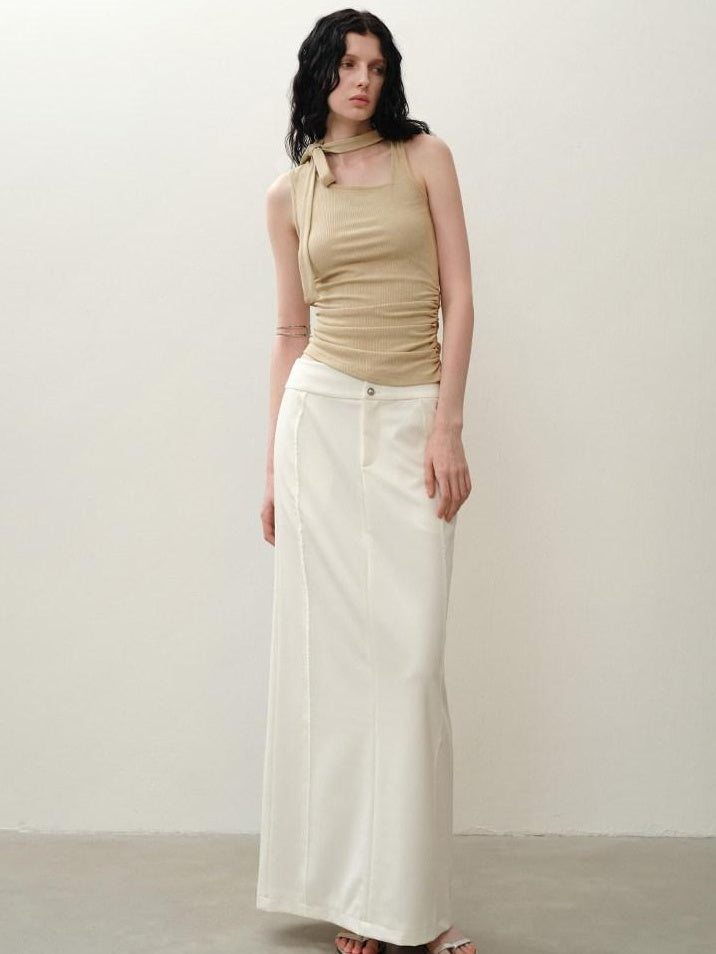 someonesometimes Asymmetric Original Slim Fit Strappy Solid Viscose Spandex Stretch Tank Tops