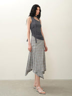 someonesometimes Asymmetric Original Slim Fit Strappy Solid Viscose Spandex Stretch Tank Tops