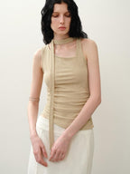 someonesometimes Asymmetric Original Slim Fit Strappy Solid Viscose Spandex Stretch Tank Tops