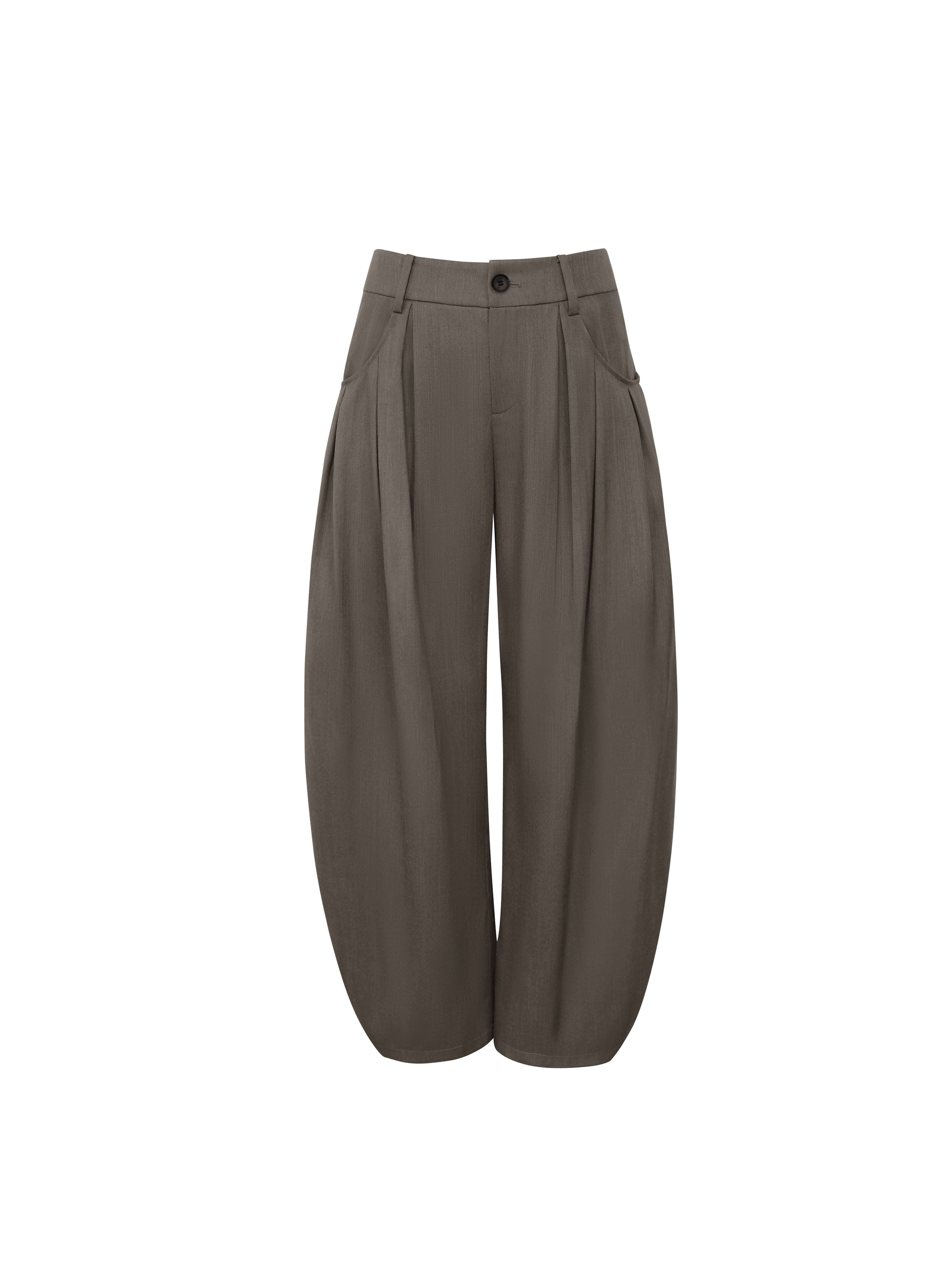 someonesometimes_Breathable_Cotton_Casual_Curved_Leg_Natural_Waist_Women_Oak_Gray_Wide_Leg_Pants_MISSTT
