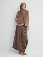 someonesometimes Casual Loose Fit Layered Stand Collar Button Polyester Women Cropped Jackets
