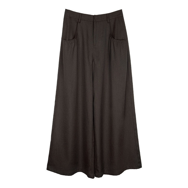someonesometimes_Comfort_Minimalist_Elastic_Natural_Waist_Office_Dark_Brown_Wide_Leg_Pants_MISSTT