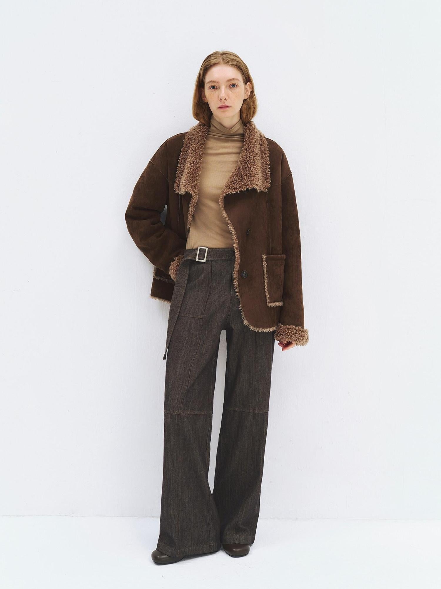 someonesometimes Cotton Linen High Waist Casual Straight Fit Womens Dove Gray Straight Leg Jeans