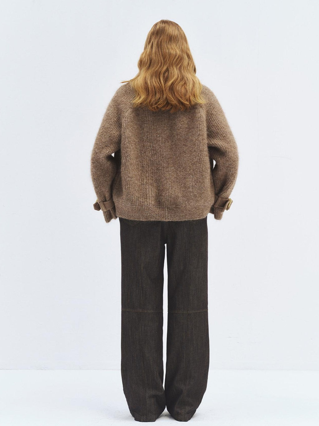 someonesometimes Cotton Linen High Waist Casual Straight Fit Womens Dove Gray Straight Leg Jeans