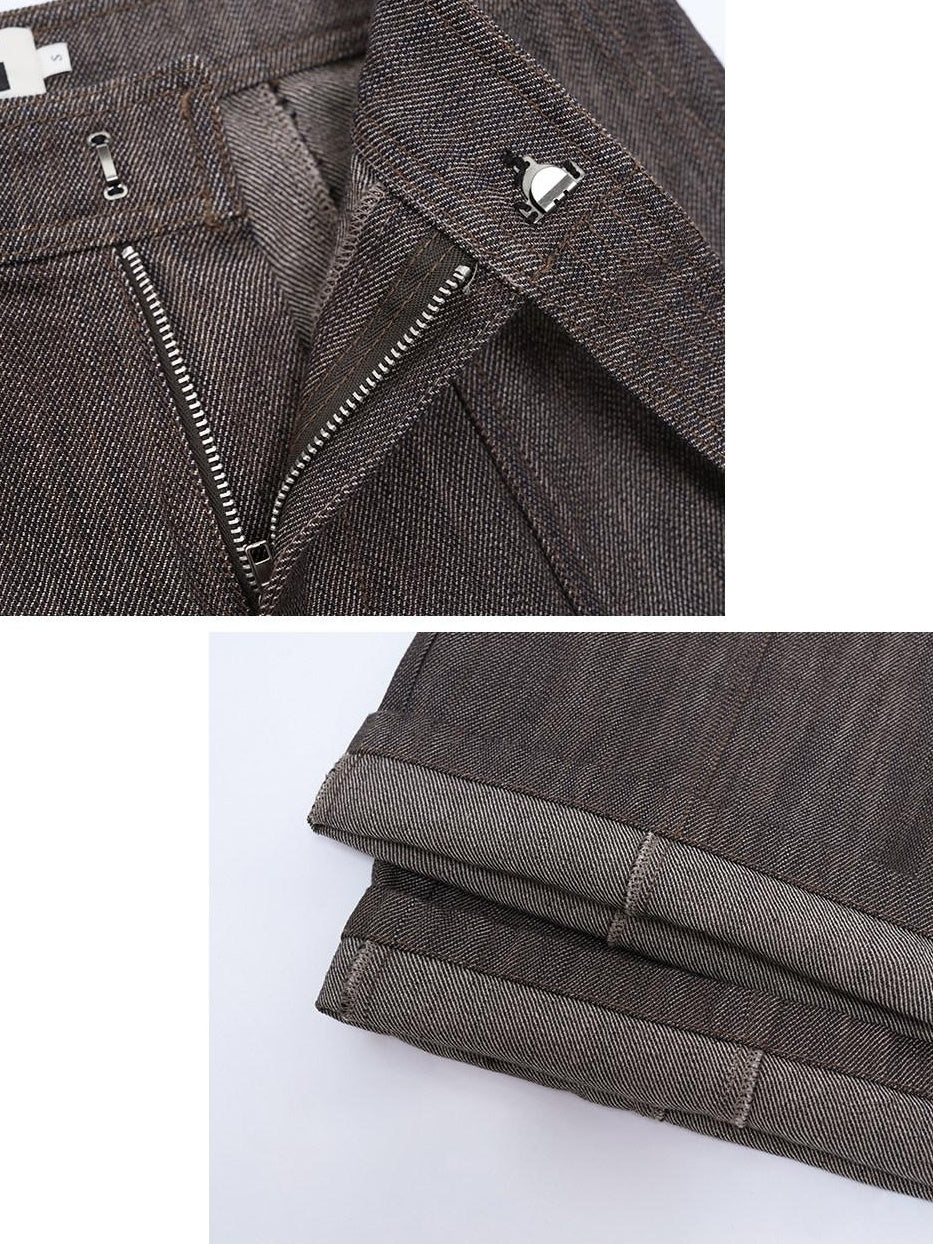 someonesometimes Cotton Linen High Waist Casual Straight Fit Womens Dove Gray Straight Leg Jeans