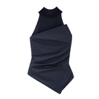 someonesometimes_Cutout_Ruched_Panel_Slim_Fit_Korean_Casual_Women_Navy_Poly_Cotton_Tank_Tops_MISSTT