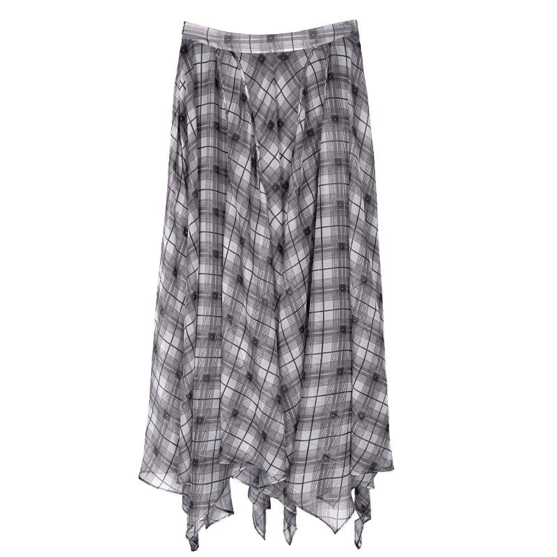 someonesometimes_Flattering_Commuter_Slim_Tie_Strap_Plaid_Vest_And_Skirt_Women_Top_&_Skirt_Sets_MISSTT
