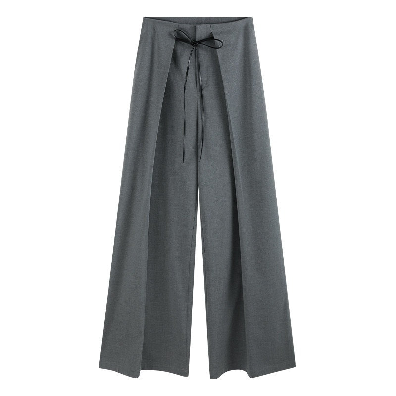 someonesometimes_High_Waist_Minimalist_Belt_Ladies_Stretch_Gray_Camel_Wide_Leg_Pants_MISSTT