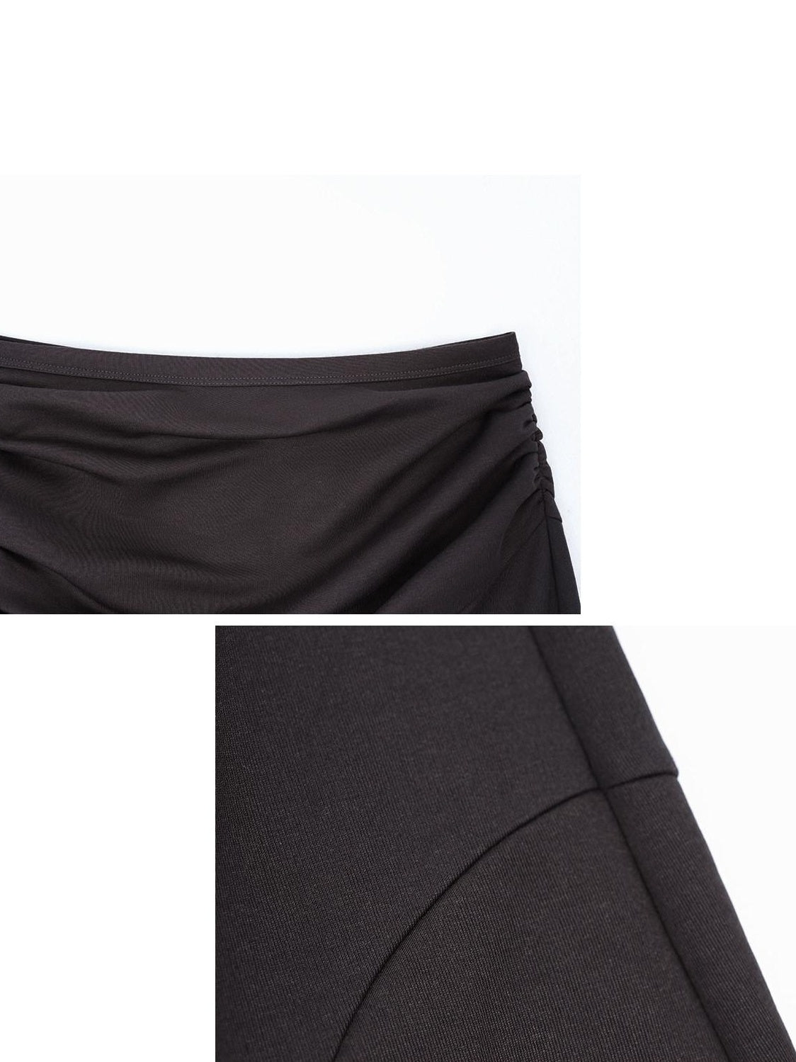 someonesometimes High Waist Streamline Slim Cotton Lyocell Mix Back Zip Fishtail Skirt