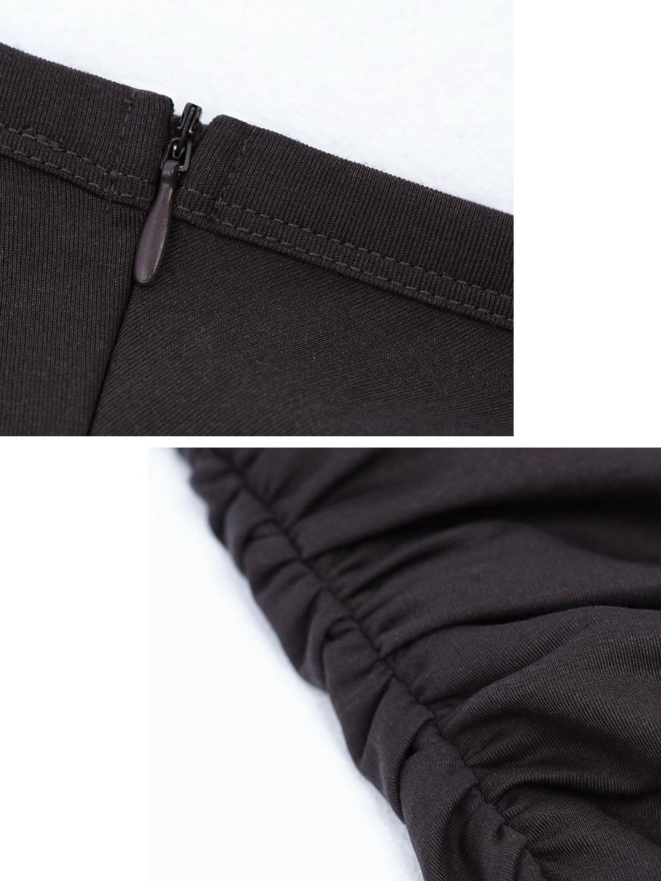 someonesometimes High Waist Streamline Slim Cotton Lyocell Mix Back Zip Fishtail Skirt