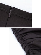 someonesometimes High Waist Streamline Slim Cotton Lyocell Mix Back Zip Fishtail Skirt