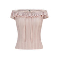 someonesometimes_Lace_Tie_Slim_Fit_Short_Solid_Mauve_Cream_Daily_Chic_Off_Shoulder_Crop_Tops_MISSTT