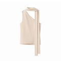 someonesometimes_Lace_Up_Off_Shoulder_Slim_Commuter_Workwear_Chic_Beige_Polyester_Blend_MISSTT