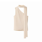 someonesometimes_Lace_Up_Off_Shoulder_Slim_Commuter_Workwear_Chic_Beige_Polyester_Blend_MISSTT